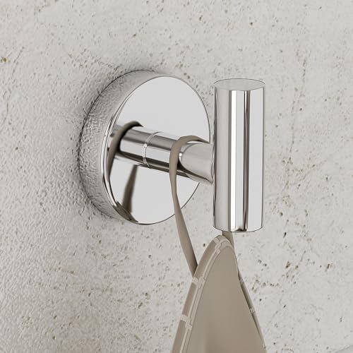 8 Pack Bath Towel Hooks, Wall Mount Towel Holder Chrome Finish Towel Rack, Heavy Duty Robe Coat Loofah Hooks for Shower, Kitchen,Hotel, Pool Tile, Brick Modern Style Decor Wall Hooks
