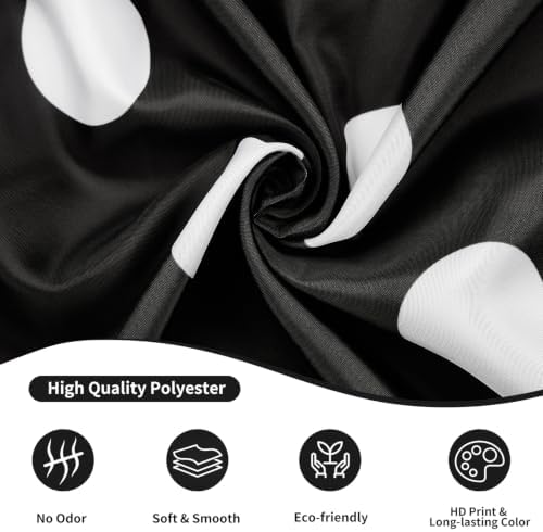 Polka Dots Shower Curtain, Black White Waterproof Fabric Shower Curtain for Bathroom with Modern Abstract Geometric Circle Bath Curtain Decor with Hooks, Machine Washable, 72''Wx84''L
