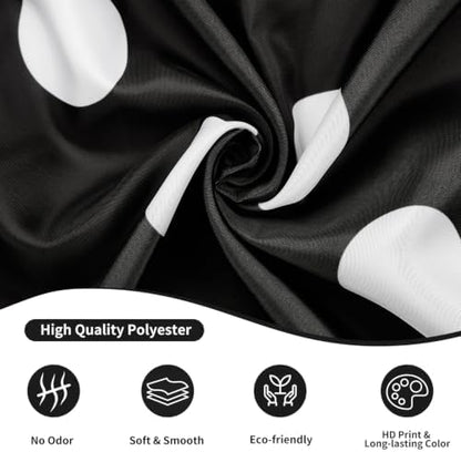 Polka Dots Shower Curtain, Black White Waterproof Fabric Shower Curtain for Bathroom with Modern Abstract Geometric Circle Bath Curtain Decor with Hooks, Machine Washable, 72''Wx84''L