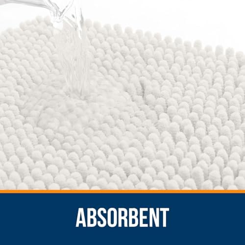 OLANLY Toilet Rugs U-Shaped 24x20, Soft Absorbent Chenille Contour Rugs
