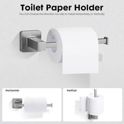 5 Piece Bathroom Hardware Accessories Set Brushed Nickel,24 Inch Towel Bar Set,Towel Rack Set,Bathroom Towel Holder Set