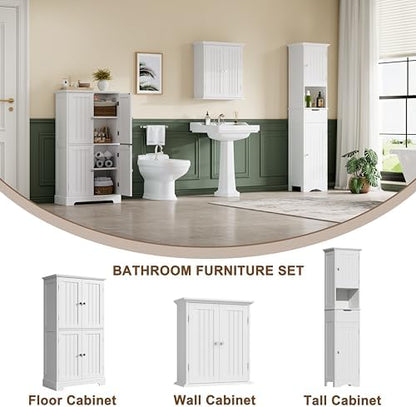 ChooChoo Bathroom Floor Cabinet with Adjustable Shelves