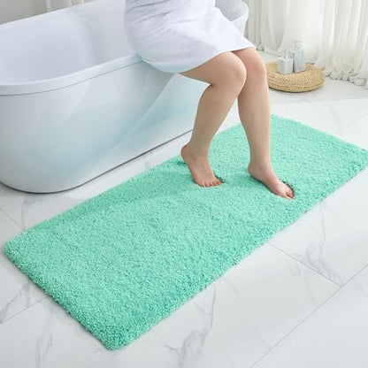 Disolla Mint Green Bathrom Runner Rug 24x59 - Large Soft Plush Bath Mat, Thick Long Non-Slip Shaggy Floor Mat, Ultra-Absorbent for Master Bathroom Bedroom