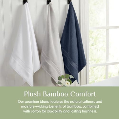 Springtree Home Luxury Bamboo Rayon Bath Towel Set | 6-Piece Set | Blue