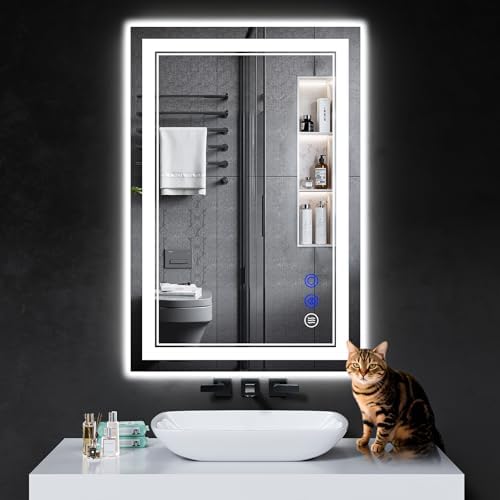 36"x24" LED Bathroom Mirror with Lights,Anti-Fog,3 Color Modes