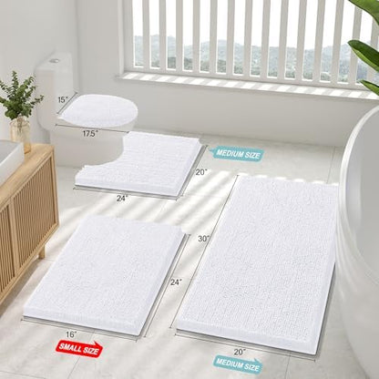 Smiry Toilet Rugs U-Shaped 24x20, Extra Soft Absorbent Contoured Bath Mat
