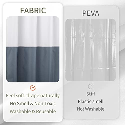 ALYVIA SPRING Waterproof Shower Curtain or Liner White/Stone Blue, 72x72