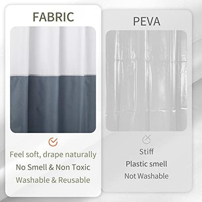 ALYVIA SPRING Waterproof Shower Curtain or Liner White/Stone Blue, 72x72