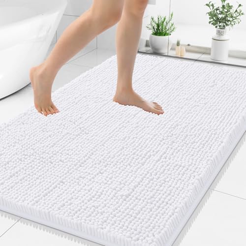 Smiry Bathroom Rugs 48X32, Luxury Chenille Extra Soft Absorbent Bath Mat