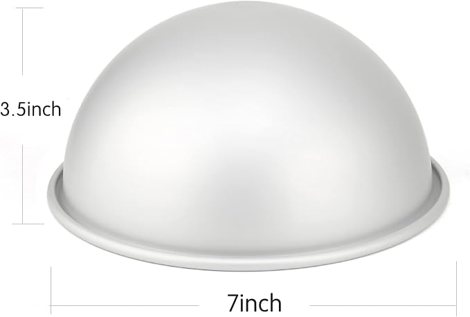 Pack of 2, 6 Inch Dome Hemisphere Cake Pan, DIY 3D Football Soccer Shaped Birthday Nonstick Cake Mould, Aluminum