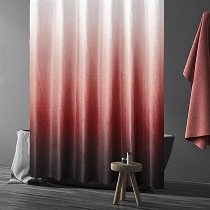 Gibelle Red and Black Ombre Fabric Shower Curtain for Bath Decor, 72 x 72