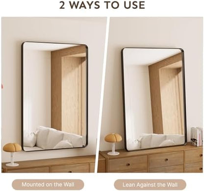36"x24" Bathroom Vanity Mirror for Wall Aluminum Framed Farmhouse Rectangle