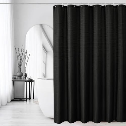 Gibelle Small Stall 230GSM Heavy Duty Black Shower Curtain, 36 x 72