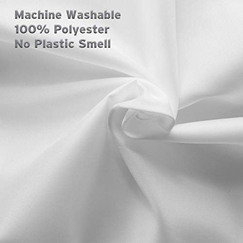 Titanker Fabric Shower Curtain Liner Washable, 72 x 78 Inches, White Shower Liner Fabric with 2 Magnets, Polyester Long Bathroom Shower Curtain Liner Waterproof Soft Lightweight, White