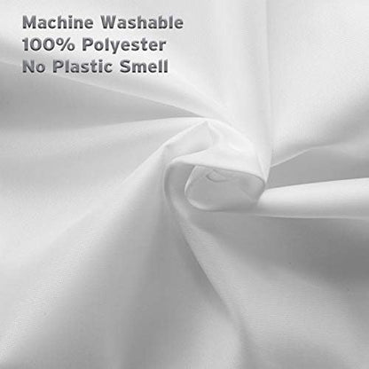 Titanker Fabric Shower Curtain Liner Washable, 72 x 78 Inches, White Shower Liner Fabric with 2 Magnets, Polyester Long Bathroom Shower Curtain Liner Waterproof Soft Lightweight, White