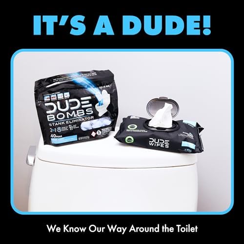 Dude Bombs - Toilet Stank Eliminator - Fresh Scent 2-in-1 Stank Eliminator + Toilet Bowl Freshener - Refreshing Blend of Lavender, Cedar, Lime, and Eucalyptus- Pods 40 Count (Pack of 2)