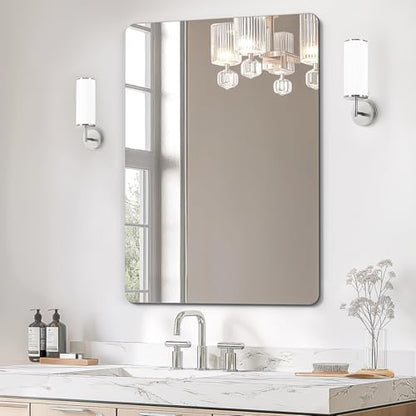 USHOWER Frameless Bathroom Mirror for Over Sink, 22x30 Inch