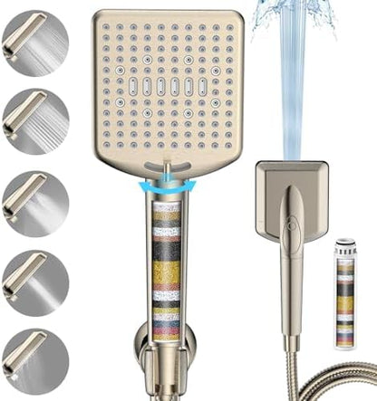 Homlord Filtered Shower Head with Handheld, High Pressure 6 Mode Showerhead