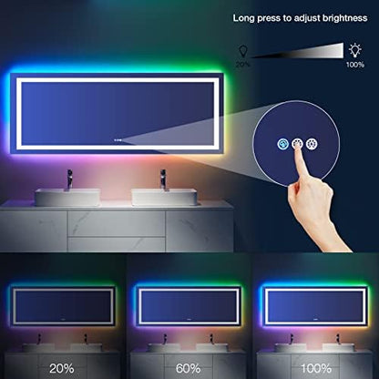 LOAAO 84"X40" RGB LED Bathroom Mirror with Lights, UL Listed