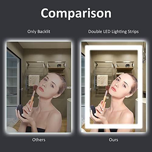 Amorho LED Bathroom Mirror 36"X36" with Front Light and Backlit