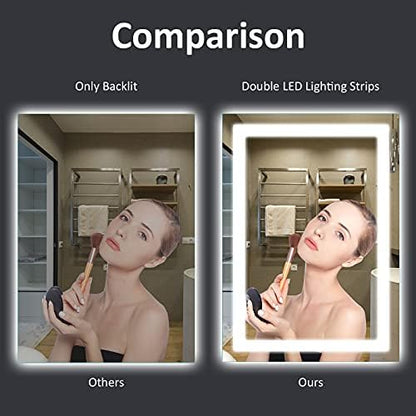 Amorho LED Bathroom Mirror 36"X36" with Front Light and Backlit