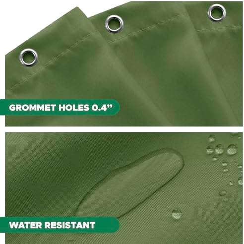 Fabric Shower Curtain Liner 72x72 Inch-Sage Standard Size Shower Liners