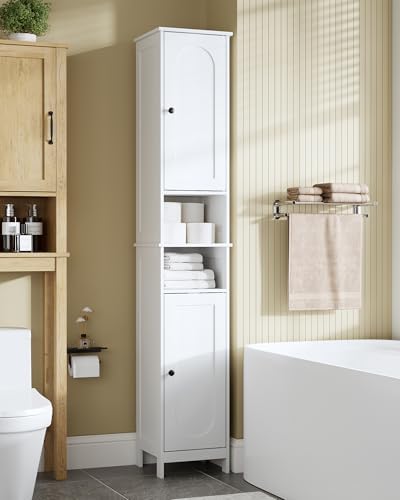 HAIOOU Tall Narrow Bathroom Storage Cabinet with Light for Small Spaces