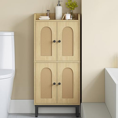 Hzuaneri Bathroom Cabinet, Small Storage Cabinet with 4 Doors