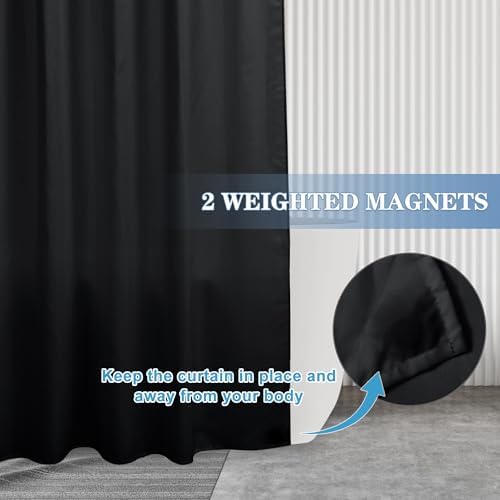 Nasitos Fabric Shower Curtain Liners with Magnets 2 Pack 70X72 Inch White