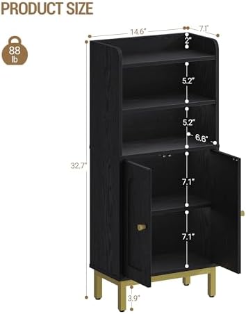 Hzuaneri Bathroom Storage Cabinet, Small Floor Cabinet with 2 Door