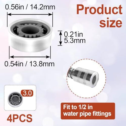 4Pcs Shower Flow Restrictor, Grey Water Flow Reducer Control Value