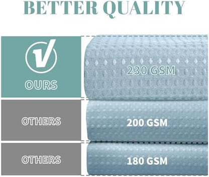 eachope No Hook Waffle Shower Curtain with Snap-in Liner, 71x74 Inch, Teal