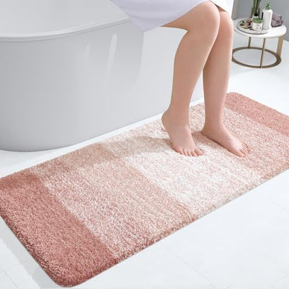 OLANLY Bathroom Runner Rug 47x20, Extra Soft Absorbent Microfiber Bath Rugs