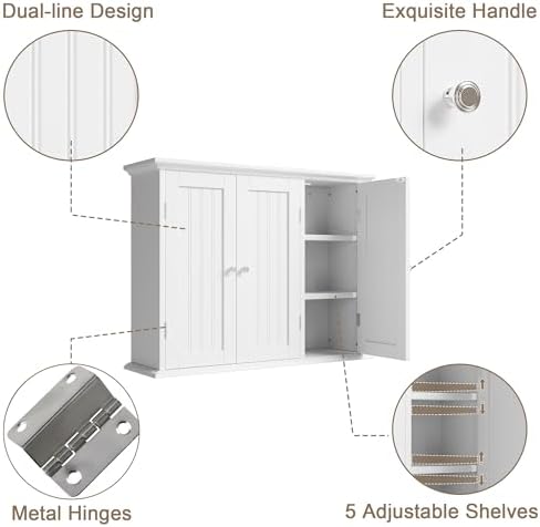 ChooChoo Laundry Cabinet with 3 Doors and Adjustable Shelves