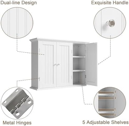 ChooChoo Laundry Cabinet with 3 Doors and Adjustable Shelves