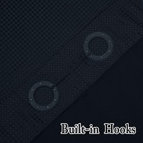 Gibelle No Hook Cloth Navy Shower Curtain with Liner, 72x80