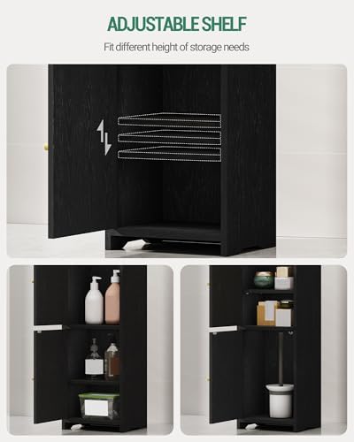 Hzuaneri Bathroom Storage Cabinet, Small Corner Floor Cabinet with 2 Doors