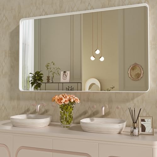 WEER White Bathroom Vanity Mirror 55x30 Inch