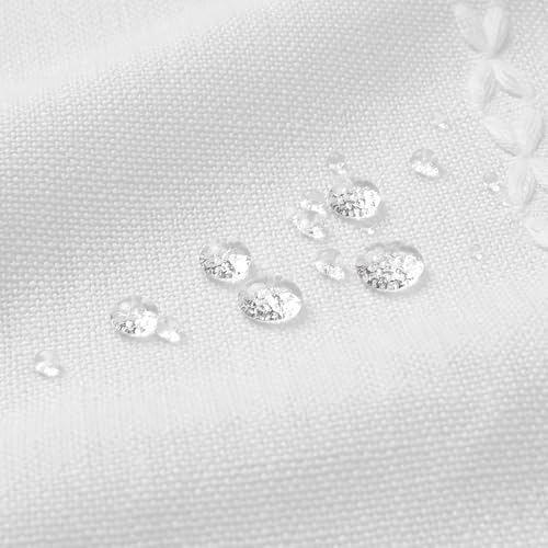 Boho Farmhouse Tassel Linen Shower Curtain,3D Embroidery Stripe White,72x78