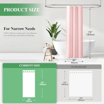 Dynamene Stall Waffle Shower Curtain 256 GSM Heavy Fabric 36x72 Pink