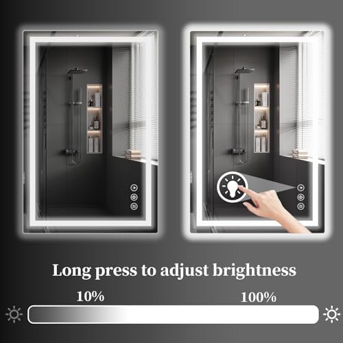 Koonmi 32x24 LED Bathroom Mirror, Shatterproof Mirror with Light