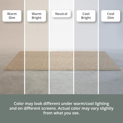 MAYSHINE Round Area Rug Set for Bathroom | Soft Plush Chenille Bath Mat, Water Absorbent Non-Slip Bathroom Rug | Washable Shag Carpet for Shower, Bedroom, or Home Décor | 48"x48" (Round) | Beige