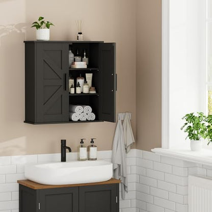 Homleke Bathroom Wall Cabinet, Medicine Cabinet with Adjustable Shelves