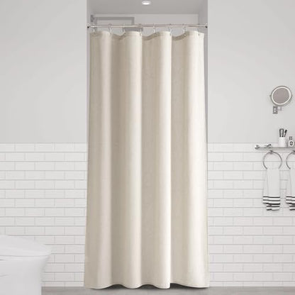 Naturoom Linen Shower Curtain 48x72 Inch for Bathroom Apricot 1 Panel