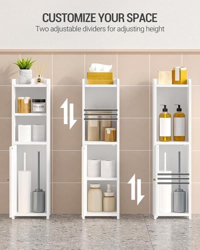Hzuaneri Bathroom Storage Cabinet, Narrow Toilet Paper Cabinets with Doors