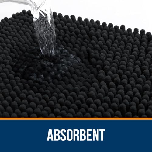 OLANLY Toilet Rugs U-Shaped 24x24, Soft Absorbent Chenille Contour Rugs
