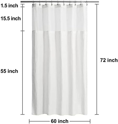 N&Y HOME 60 x 72 Waffle Weave Shower Curtain with Snap-in Liner Set White