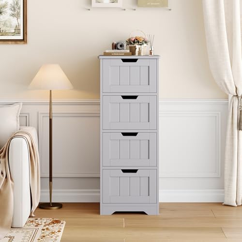 FOTOSOK Bathroom Storage Cabinet with 4 Drawers, Small Bathroom Cabinet