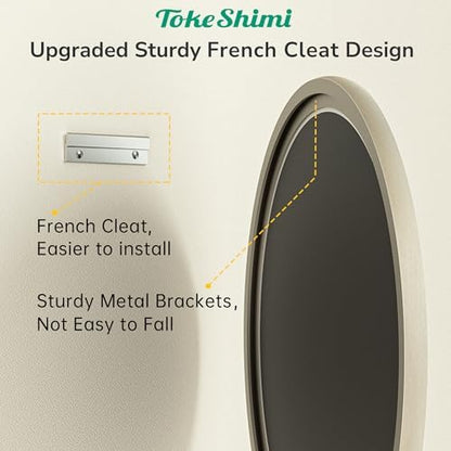 TokeShimi 30 Inch Brushed Nickel Mirror Round Tempered, Shatterproof Bathroom Vanity Mirror Circle, Metal Farmhouse Wall Mounted Mirror for Vanity, Entryway, Bedroom, Restroom, Living Room