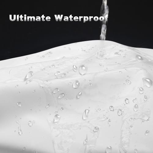 Titanker Small Stall Shower Curtain Liner Washable, 47x64 Inches, White Fabric Shower Liner with 2 Magnets, Waterproof RV Shower Curtain Liner Stall Size Soft Polyester Lightweight, White